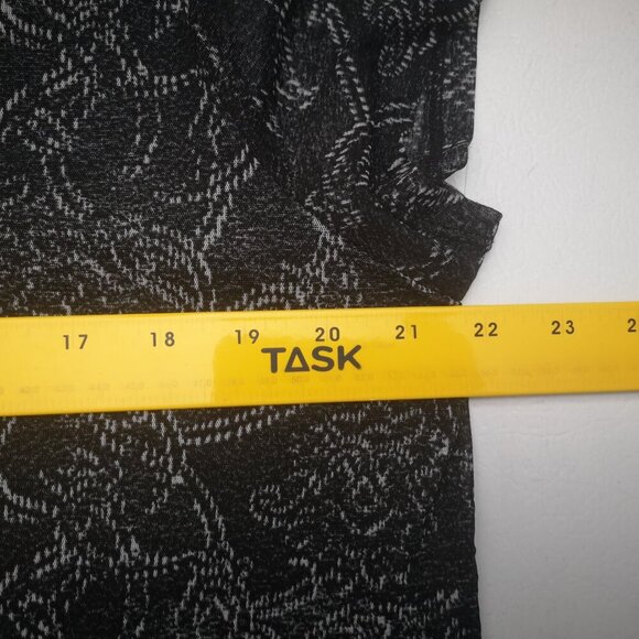 Jane & Delancy Ladies Size Large Black & Grey Pattern Short Sleeves Flowy Dress - Picture 7 of 8